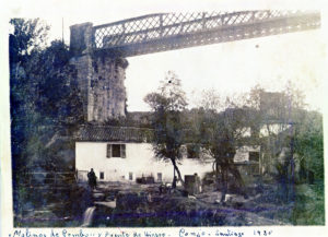 Molinos de Pombo y Puente de Hierro en Conxo (año 1935)